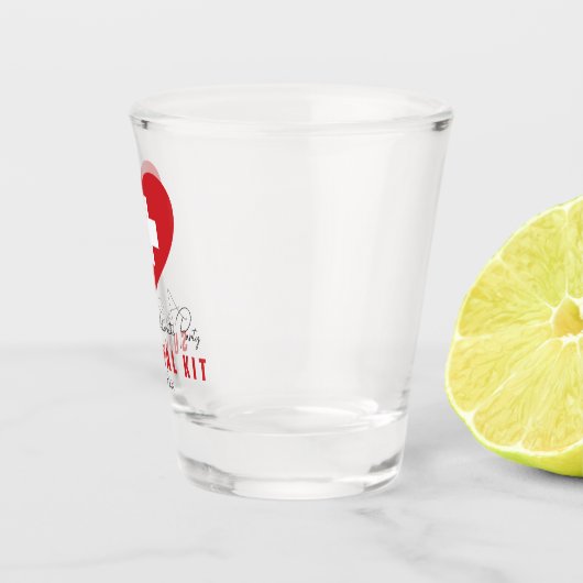 Overlevingspakket voor vrijgezellenfeestje Geperso Shot Glas (Rechts)