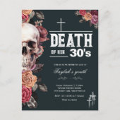 Overlijden van haar 30s - 40th verjaardag uitnodig briefkaart (Voorkant)