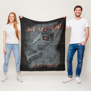 Overlook - Techno-Dystopian Streetwear Design Fleece Deken