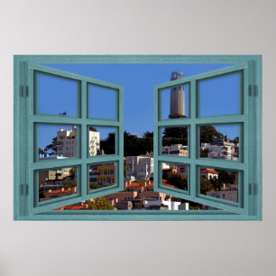 Overlooking Coit Tower Window Poster