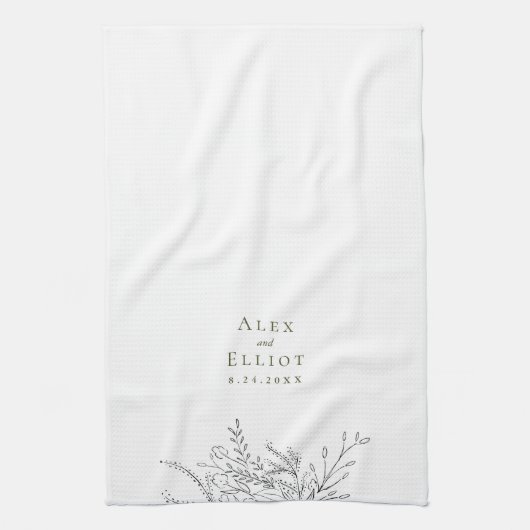 Overloopende Boeket Bruiloft Keukendoek Theedoek (Verticaal)