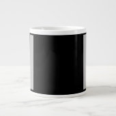 Overmaats Monogram Initiaal in zwart en grijs Extra Grote Beker (Voorkant)