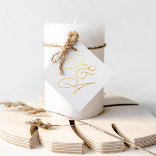 Overmaats tekenmonogram bedankjes labels