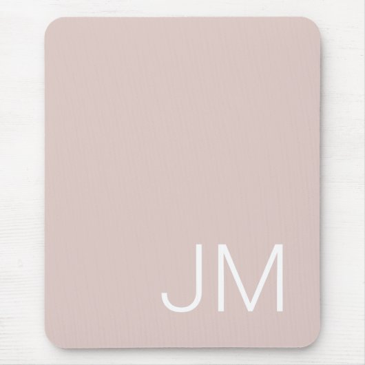 Overmaatse Monogrammen Initialen Blush Pink Muismat (Voorkant)