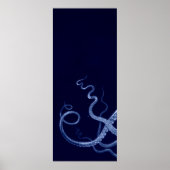 Overmaatse Octopus Triptych I Afdrukken in blauw Poster (Voorkant)