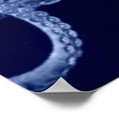 Overmaatse Octopus Triptych II Afdrukken in blauw Poster (Hoek)