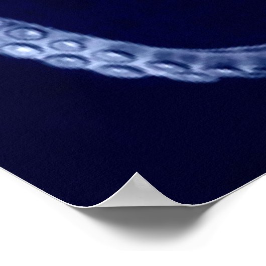 Overmaatse Octopus Triptych III Afdrukken in blauw Poster (Hoek)