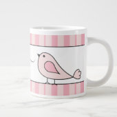 Overmaatse vogelroze streep gepersonaliseerd extra grote beker (Rechts)