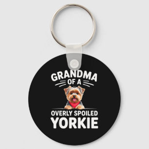 Overmatig verwend Yorkie-oma-ontwerp Sleutelhanger