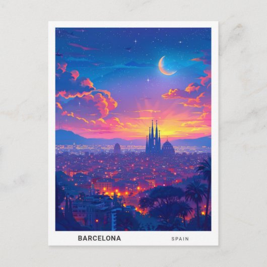 Overnachting in Barcelona Spanje Reizen Briefkaart (Voorkant)