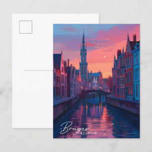 Overnachting in Brugge België Reizen Briefkaart