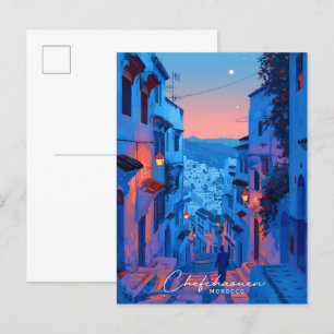 Overnachting in Chefchaouen Marokko Briefkaart