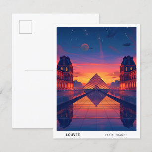 Overnachting in het Louvre Parijs Frankrijk Reizen Briefkaart