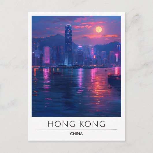 Overnachting in Hong Kong China Reizen Briefkaart (Voorkant)