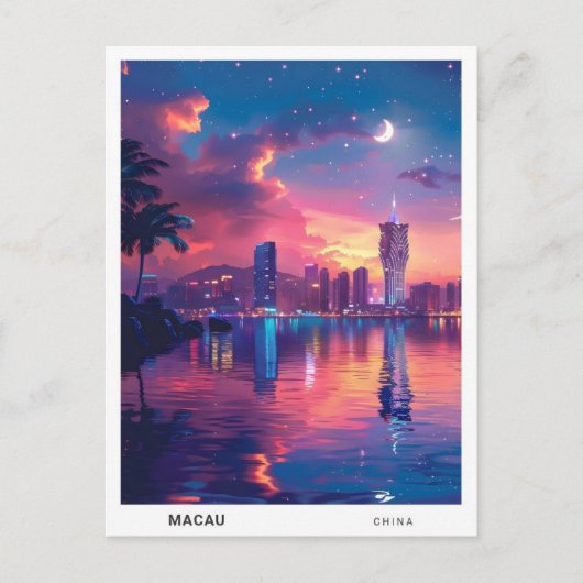 Overnachting in Macau China Reizen Briefkaart (Voorkant)