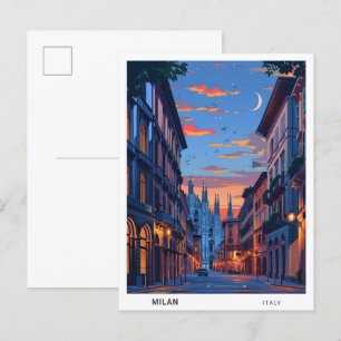 Overnachting in Milaan Italië Reizen Briefkaart
