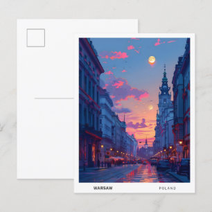 Overnachting in Warschau Polen Reizen Briefkaart