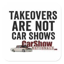 Overnames zijn geen autoshows Stickers