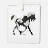 Overo Pied Pinto Paint Horse Pony Equestrian Charm Keramisch Ornament (Links)