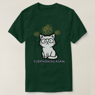 Overpeinzende kat-humeur Illustratie Ontwerp T-shirt