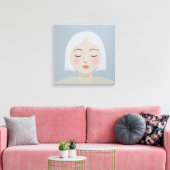 Overpeinzing - Minimalistisch portret Canvas Afdruk (Insitu (Woonkamer))