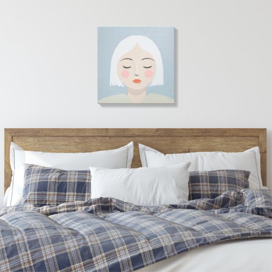 Overpeinzing - Minimalistisch portret Canvas Afdruk (Insitu (Slaapkamer))