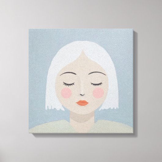 Overpeinzing - Minimalistisch portret Canvas Afdruk (Voorkant)