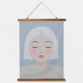 Overpeinzing - Minimalistisch portret Hangend Wandkleed (Voorkant)