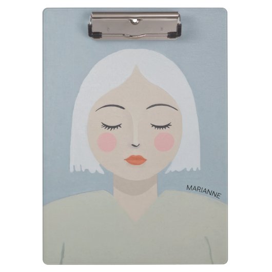 Overpeinzing - Minimalistisch portret Klembord (Voorkant)