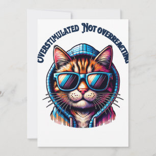 Overprikkeld Niet Overreagerend – Cool Cat Hoodie Kaart