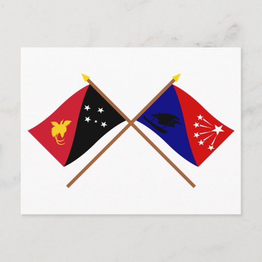 Overschrijdende vlag van PNG en centrale provincie Briefkaart (Voorkant)