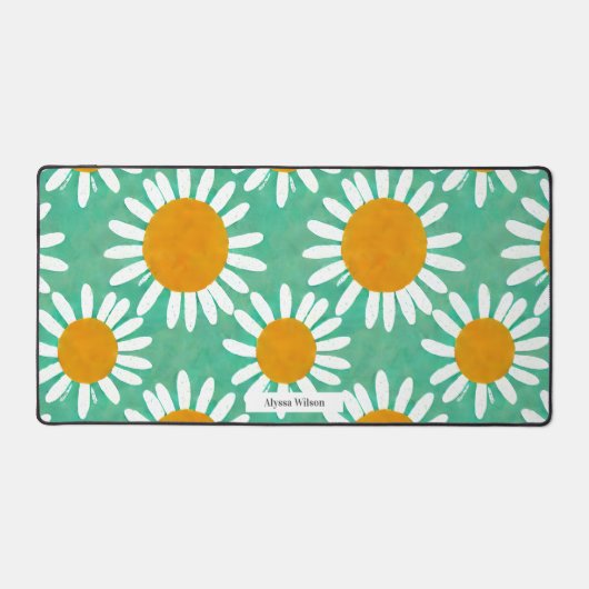 Oversize Daisy Floral Waterverf Pattern Bureaumat (Voorkant)