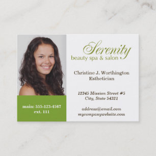 Oversize groen aangepaste headshot bedrijf logo visitekaartje