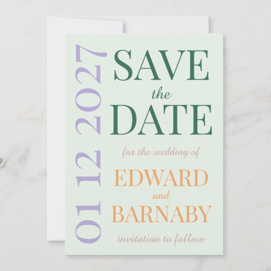 oversize letters Garden Party Save The Date (Voorkant)