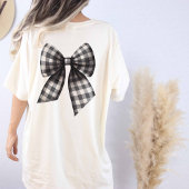 Oversized Coquette Zwart-wit Bow T-shirt