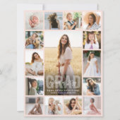 Oversized Fotocollage Roze Verloopdiploma Aankondiging (Voorkant)