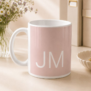 Oversized Geborduurde Initialen Roze Koffiemok