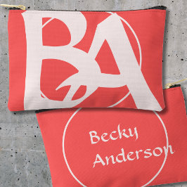 Oversized Initialen in rosé en rood Etui