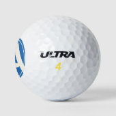 Oversized Initialen in wit en blauw Golfballen (Logo)