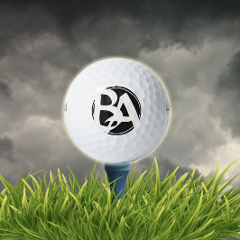 Oversized Initialen in wit en zwart Golfballen
