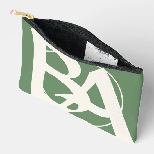 Oversized Initials in White and Green Etui (Open)