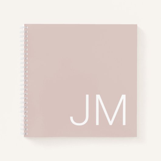 Oversized Monogram Initialen Roze Schetsboek Notitieboek (Voorkant)