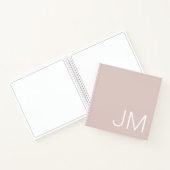 Oversized Monogram Initialen Roze Schetsboek Notitieboek (Binnen)