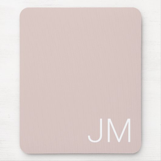 Oversized Monogram Roze Wit Initialen Muismat (Voorkant)
