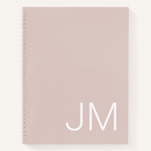 Oversized Monogrammed Initials Roze Notebook Notitieboek (Voorkant)