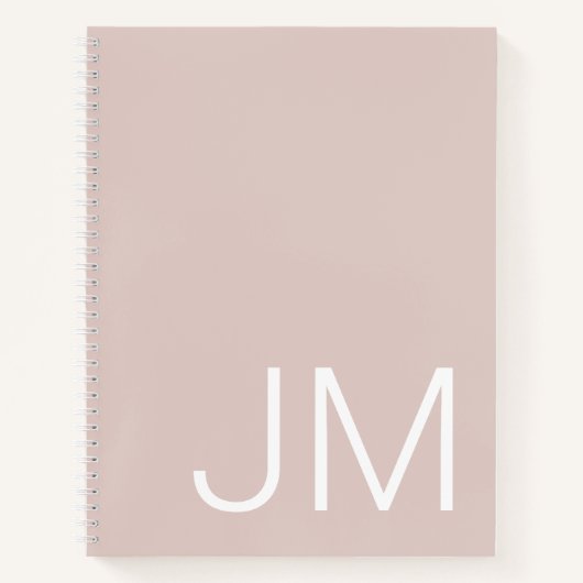 Oversized Monogrammed Initials Roze Roze Notebook Notitieboek (Voorkant)