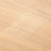 Oversized scriptmonogram transparant acryl uitnodigingen (Laagn)