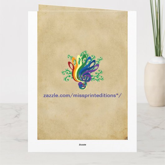 Oversized van ons allemaal Scroll Aangepaste naam Kaart (Achterkant)