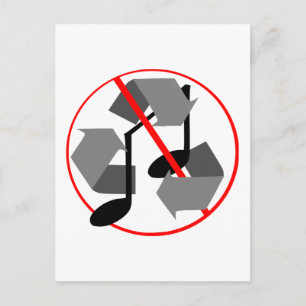 Overspeelde gerecycleerde muziek briefkaart