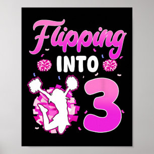 Overstappen naar 3 Cheerleader 3e verjaardag Meisj Poster